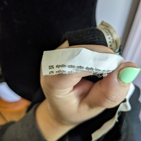 Zara Trafaluc Black Ribbed Sweater Dress Women's Size Small - Picture 6 of 6